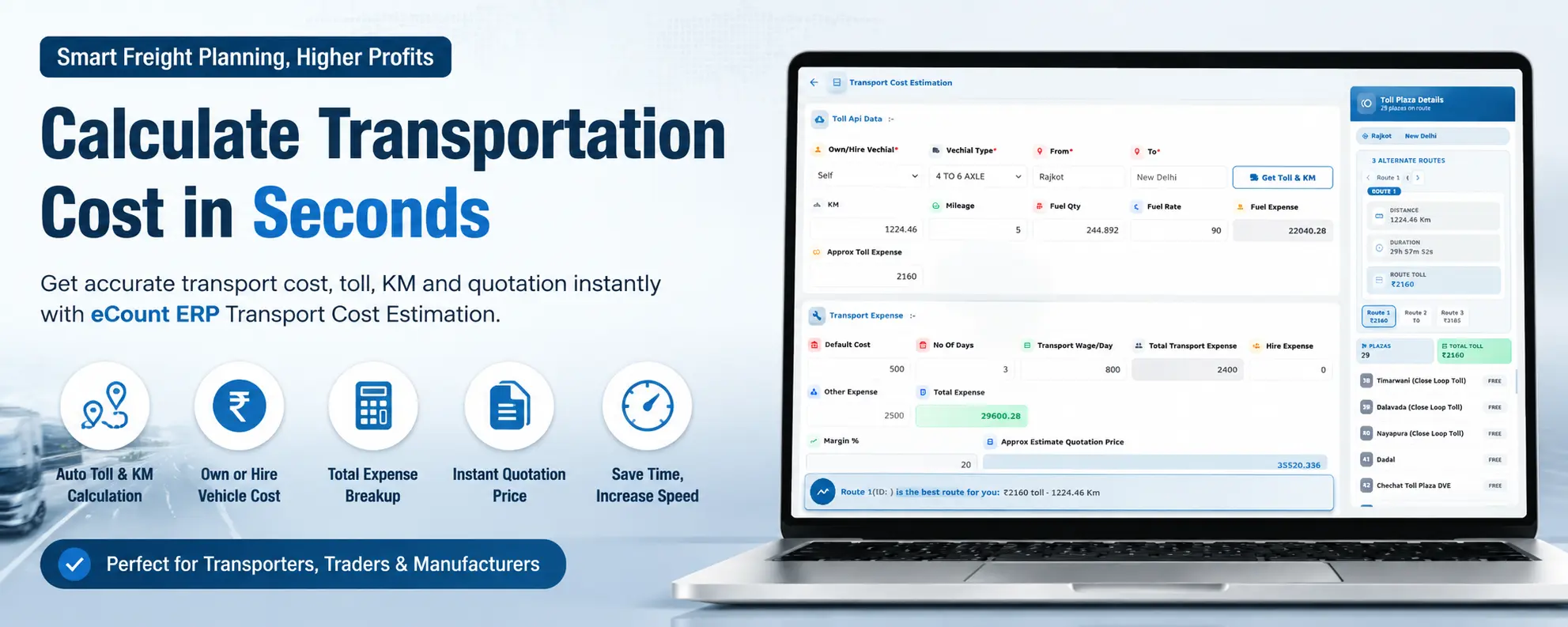 Transport Cost Calculator Software: Estimate Freight Cost in Seconds